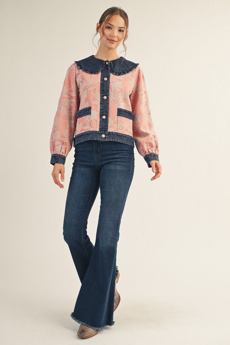 JODIFL - Lace and Denim Overshirt