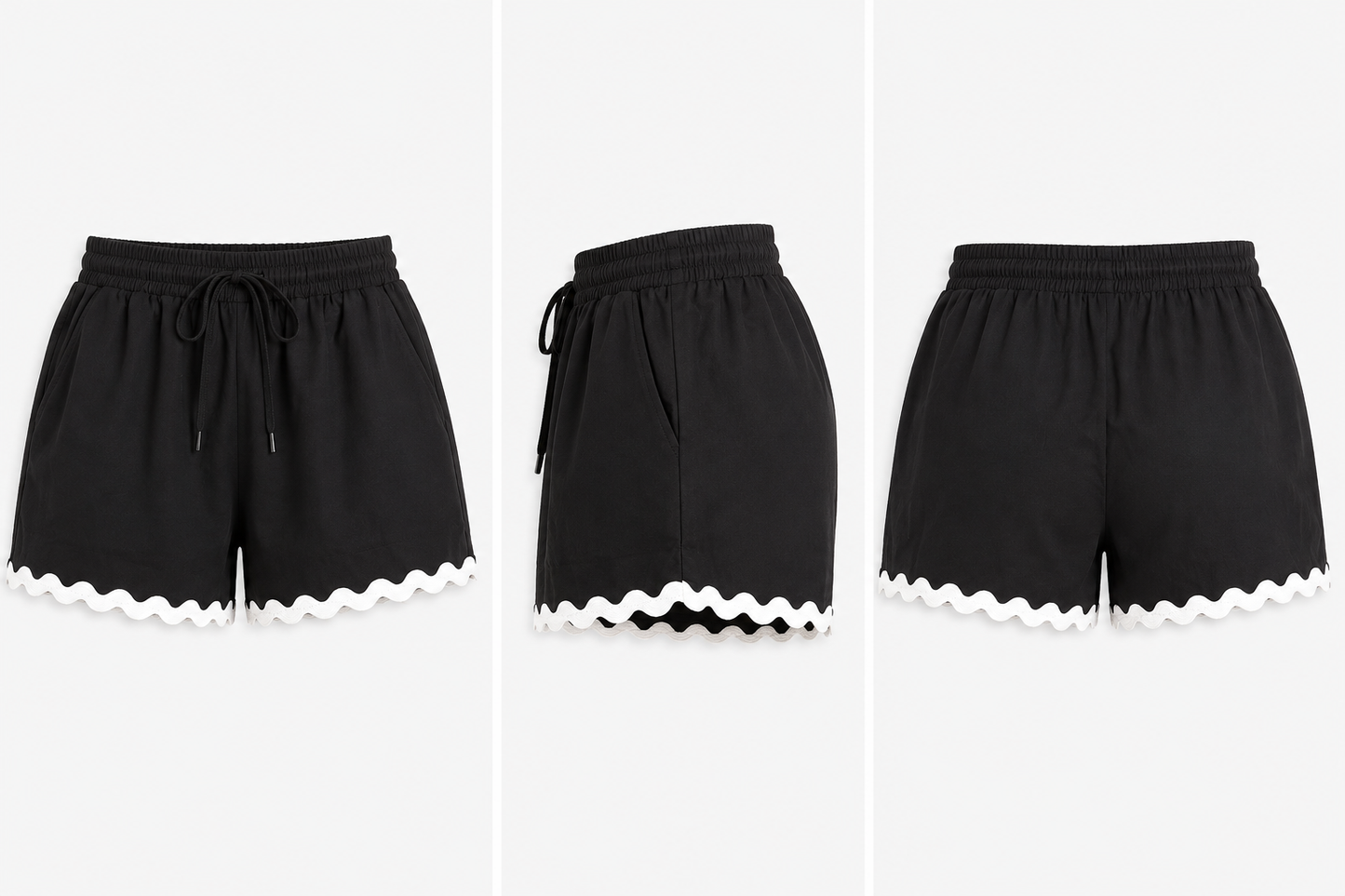 Harper Scallop Trim Cotton Shorts