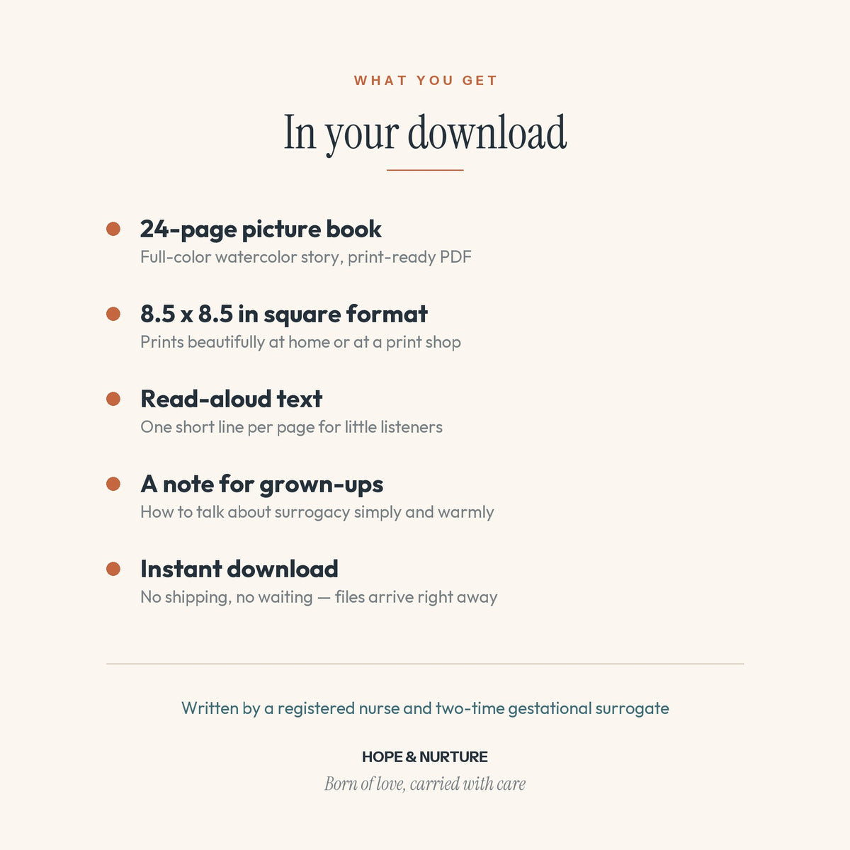 The Warmest Wait — A Warm Story About Surrogacy, for Little Ones (Picture Book PDF)