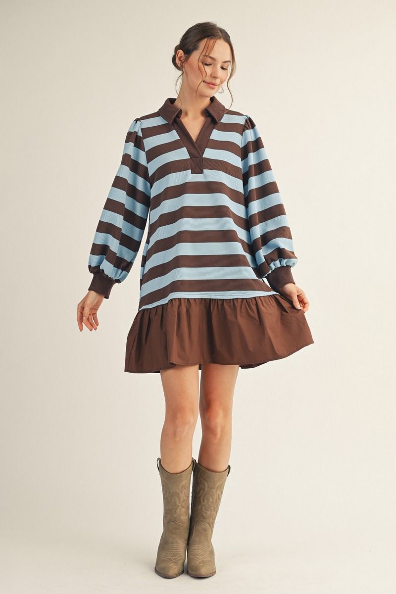 Jodifl Striped Polo Sweater Dress