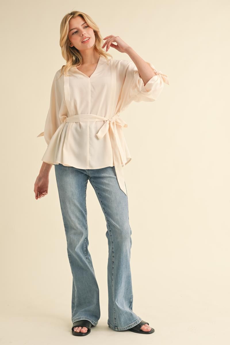 Everly Waist-Tie Blouse