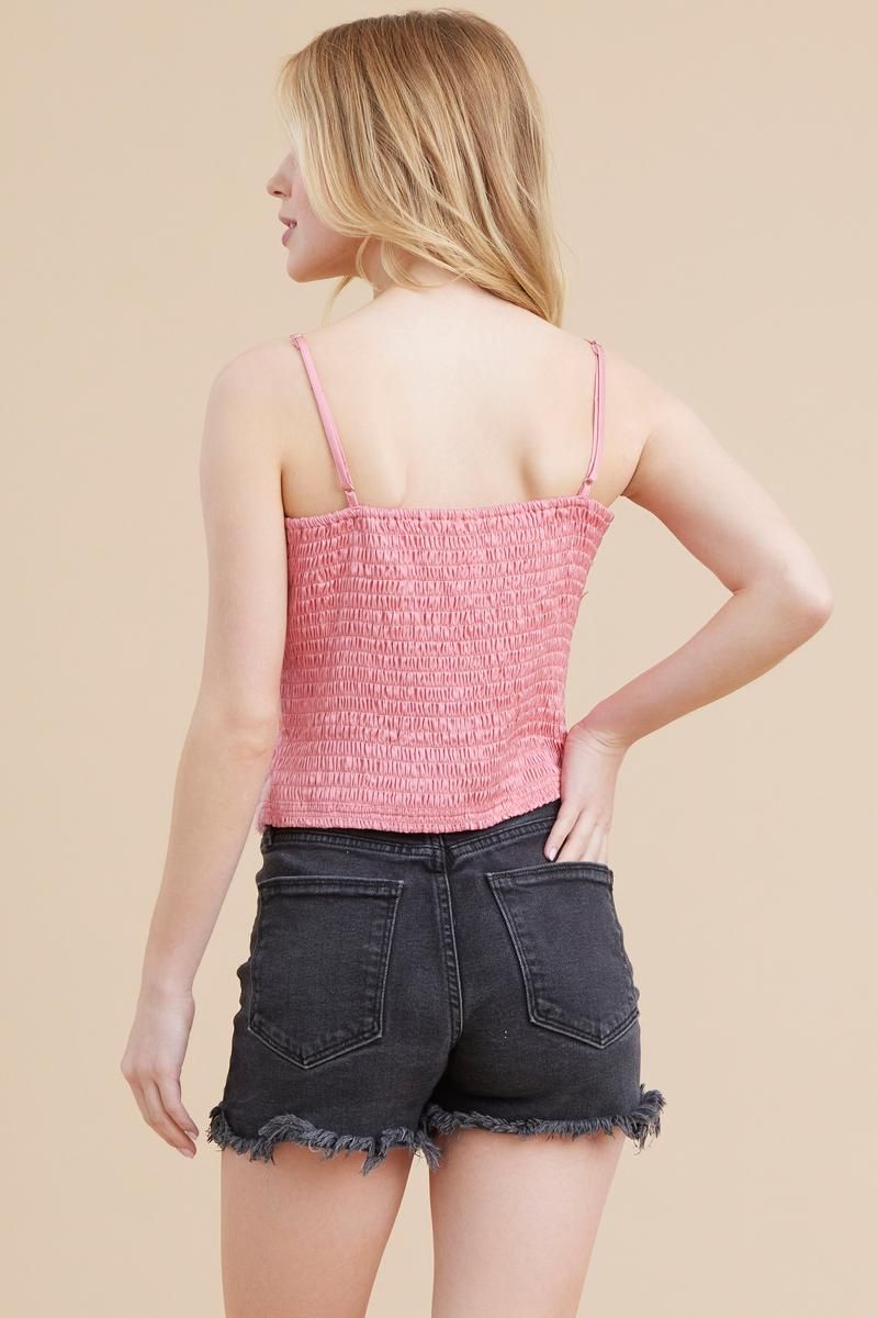 Cotton Candy Bloom Mesh Cami Top