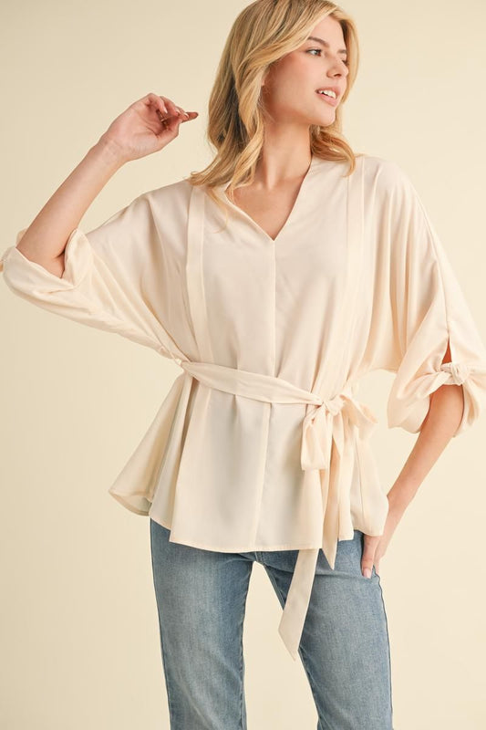 Everly Waist-Tie Blouse