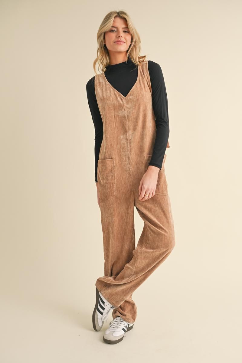 The Willow Stretch Corduroy Wide-Leg Jumpsuit