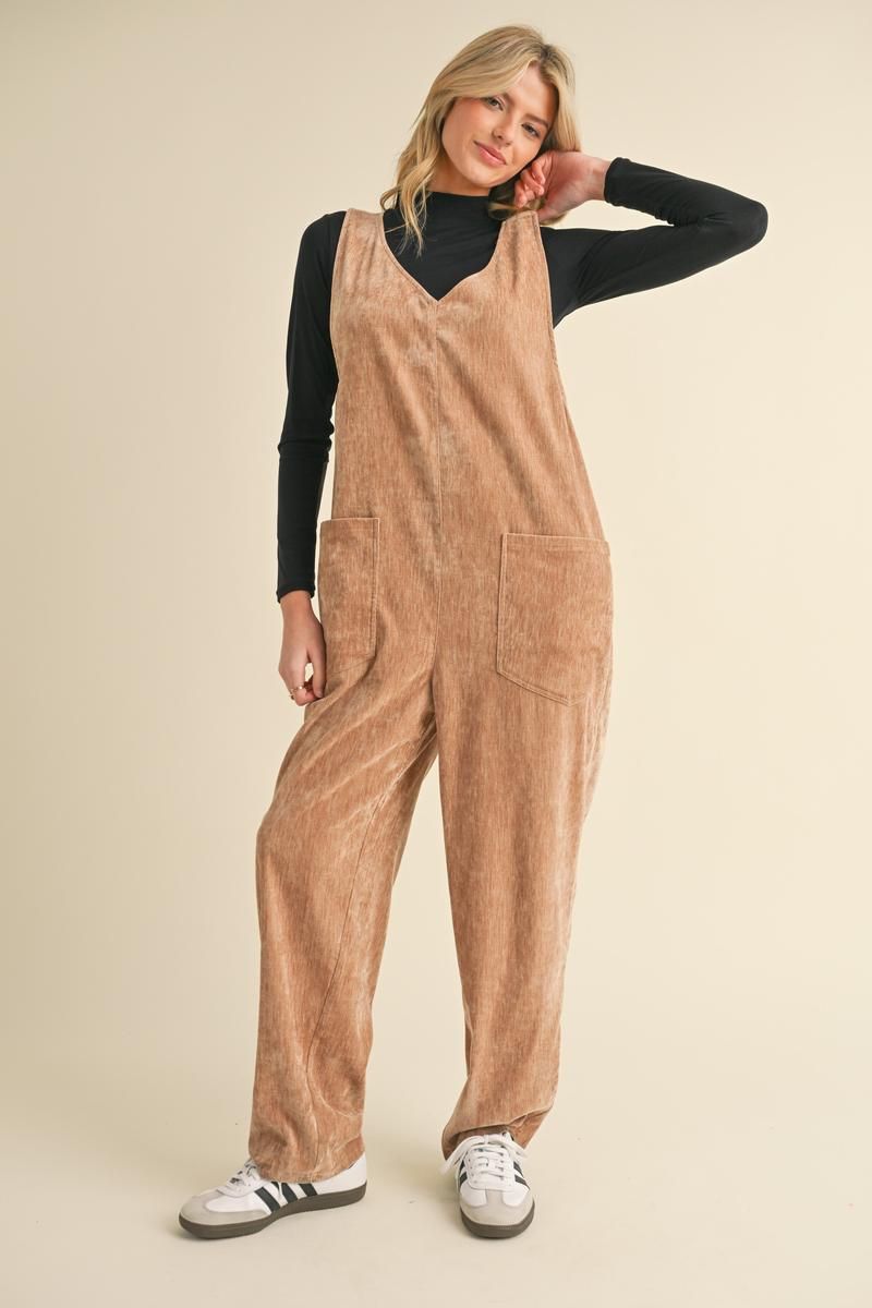 The Willow Stretch Corduroy Wide-Leg Jumpsuit