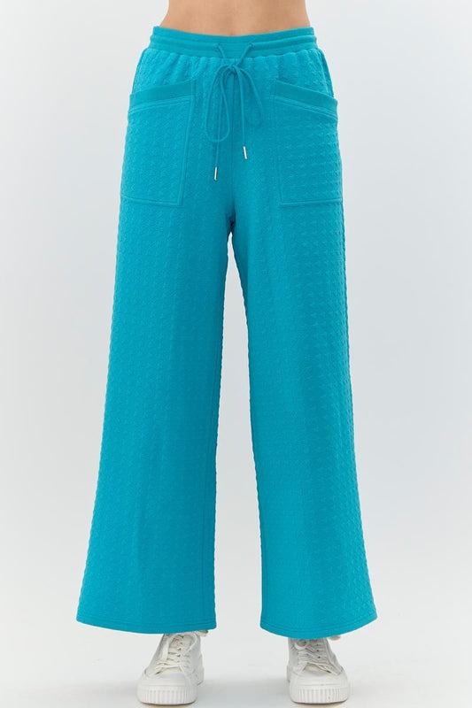 Ocean Breeze Textured Wide Leg Lounge Pants