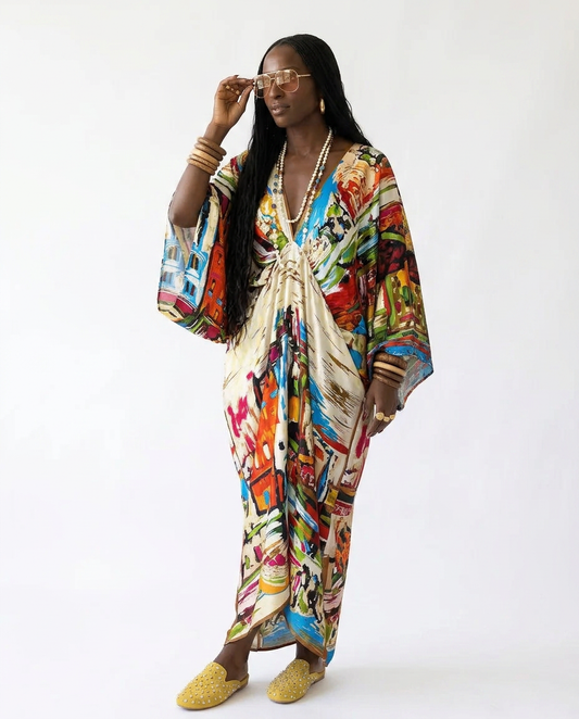 Lively Printed Bohemian Maxi Dress-0