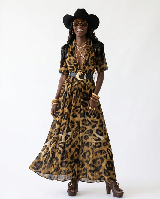 Fierce Leopard Print Maxi Dress-0