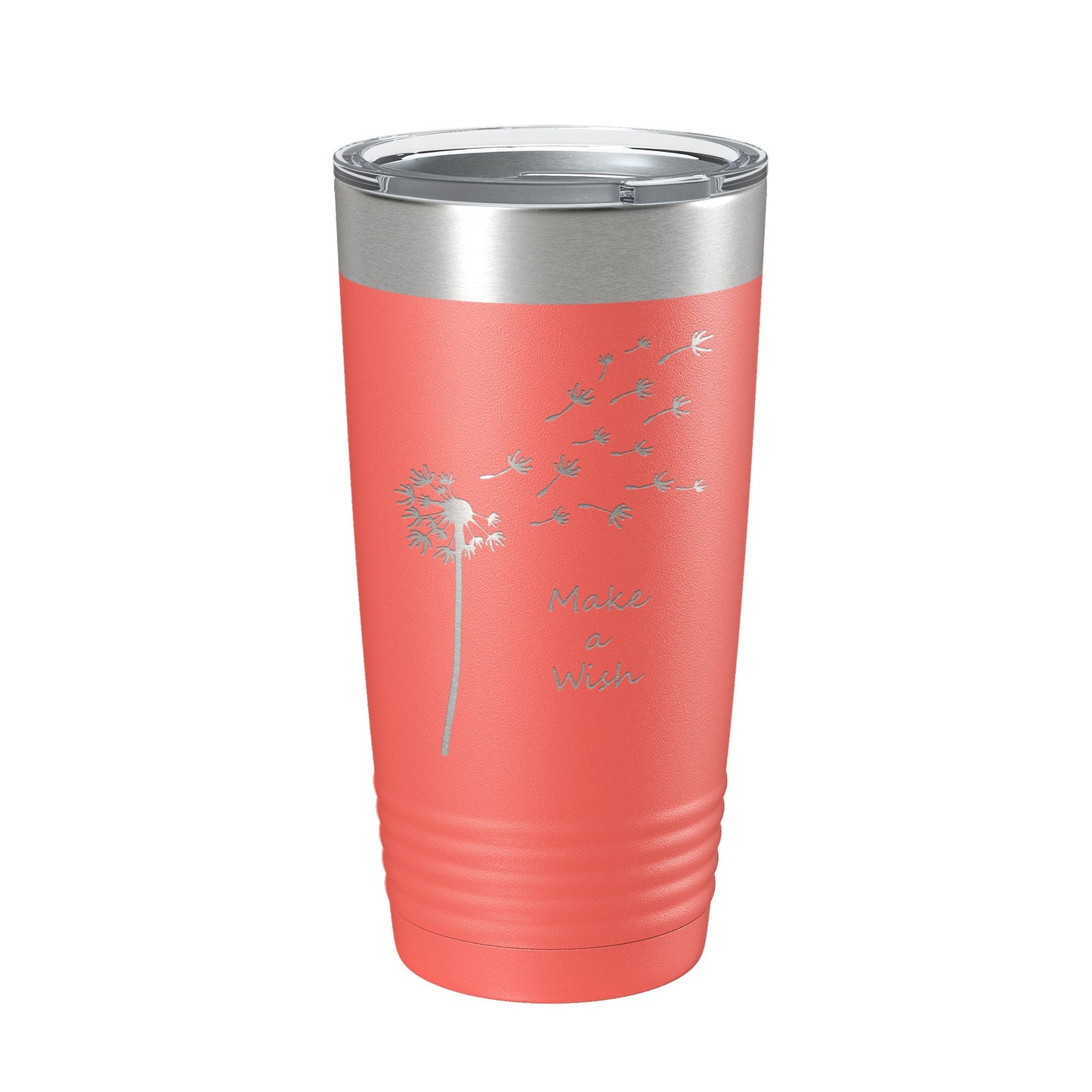 Dandelion Make A Wish Tumbler Travel Mug Gift Mom Daughter Her Women Girls Insulated Laser Engraved Coffee Cup 20 oz