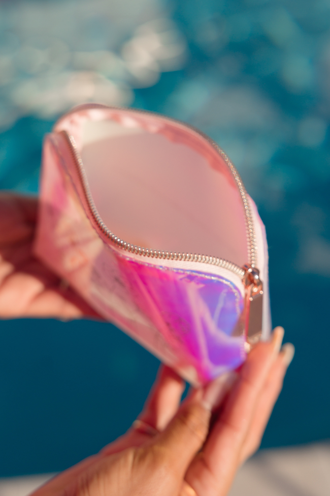 Let Your Confidence Bloom Beauty Bag Iridescent FINAL SALE