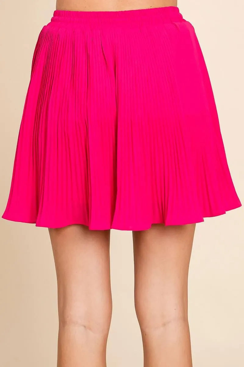 Pretty In Pink Pleated Mini Skirt