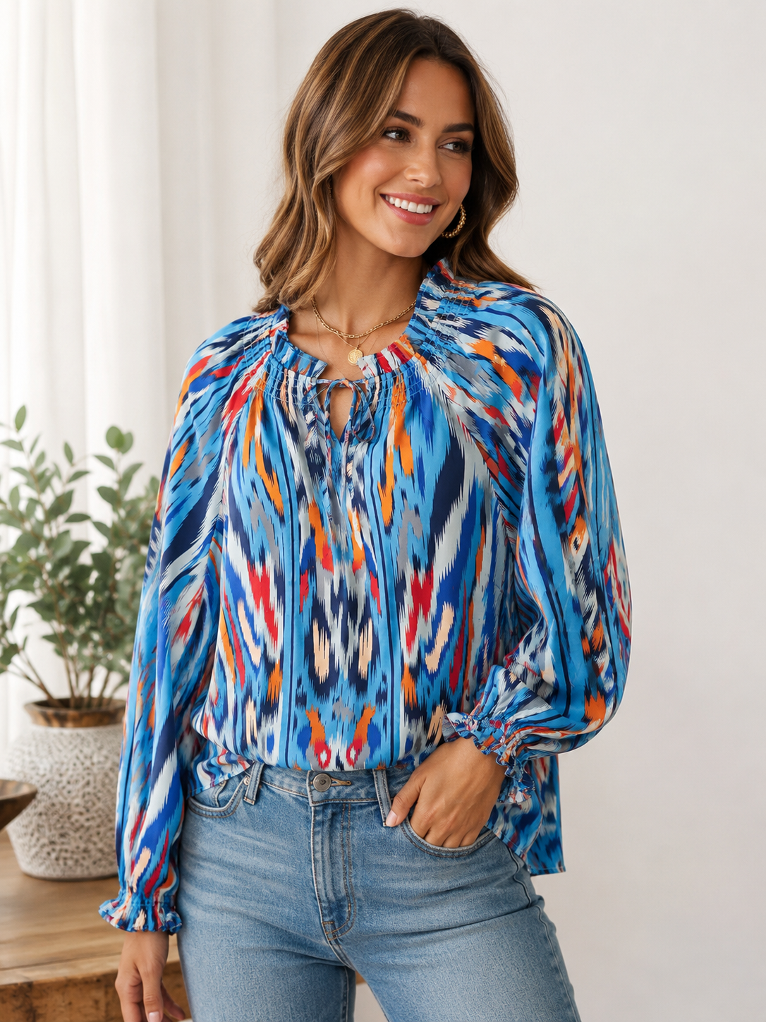 Artistry Tie-Neck Blouse