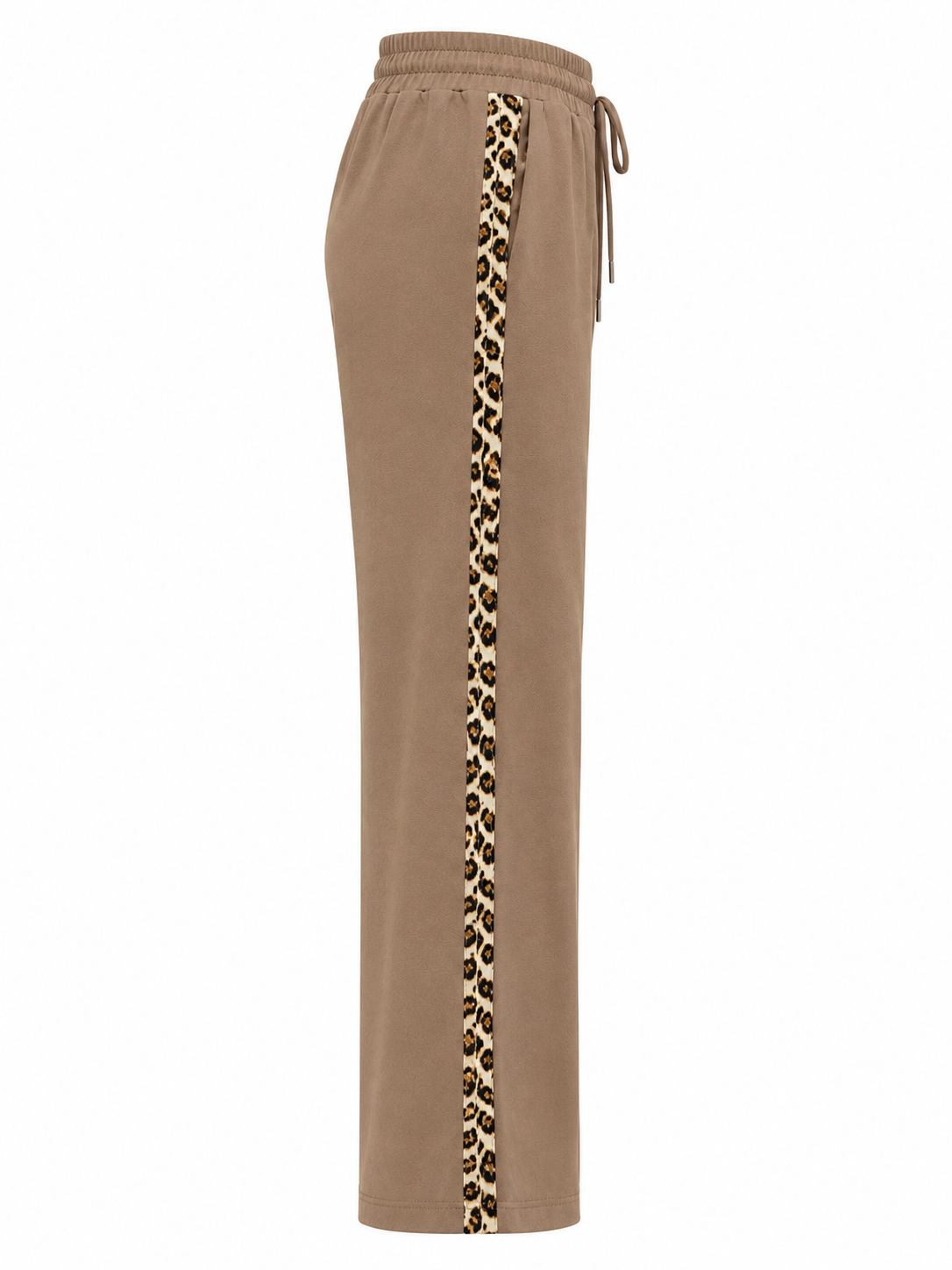 Mocha Mousse Leopard Stripe Wide Leg Pants