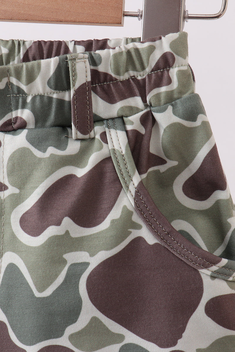 Camouflage print shorts