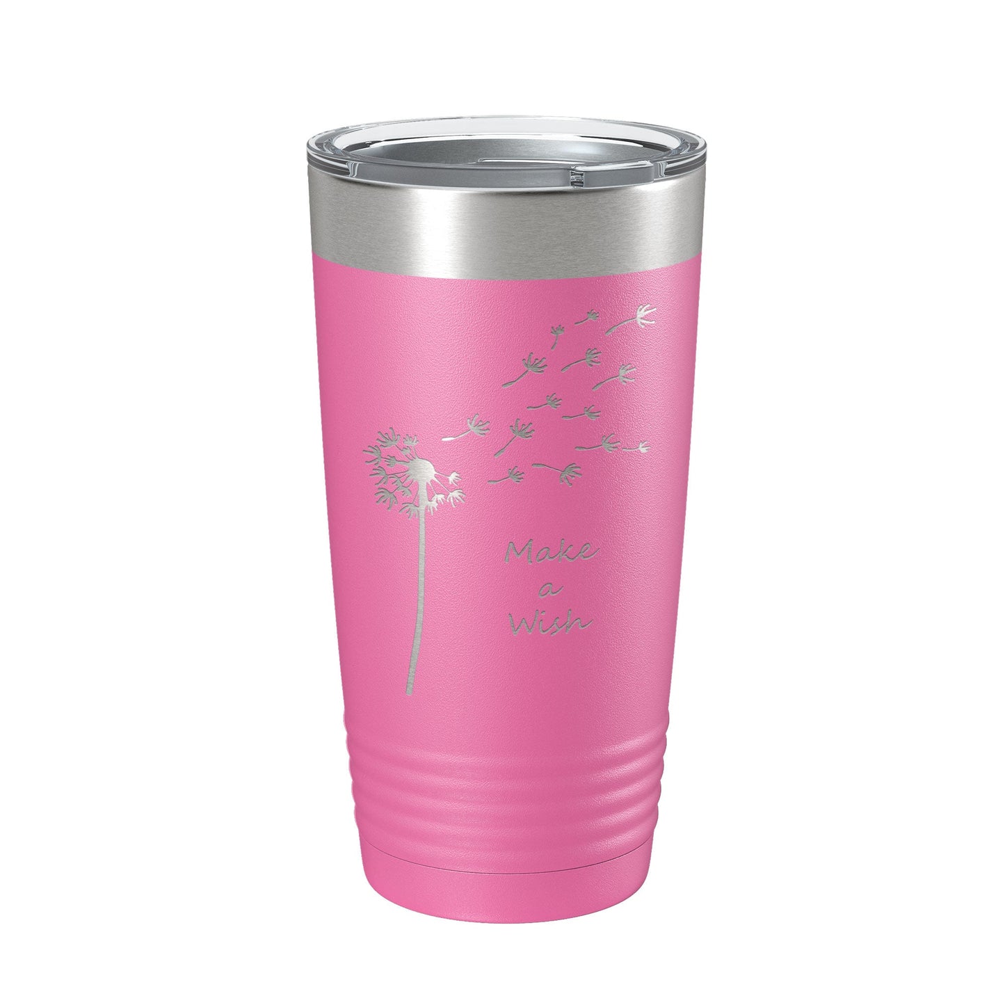 Dandelion Make A Wish Tumbler Travel Mug Gift Mom Daughter Her Women Girls Insulated Laser Engraved Coffee Cup 20 oz