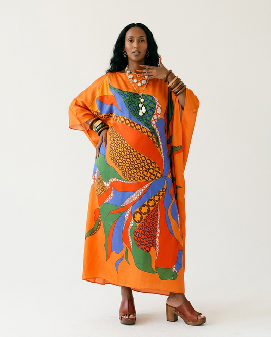 Energetic Printed Loose Kaftan-0